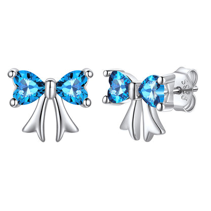 December Birthstone Bow Earrings