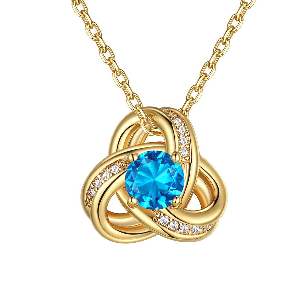 December Birthstone Love Knot Necklace