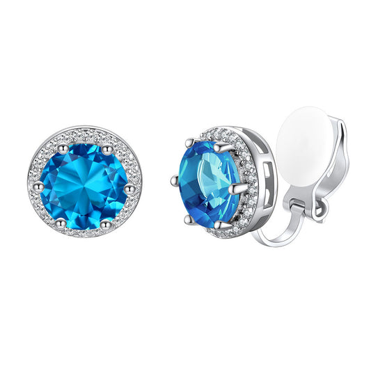 December Birthstone Non-Pierced Clip-on Earrings