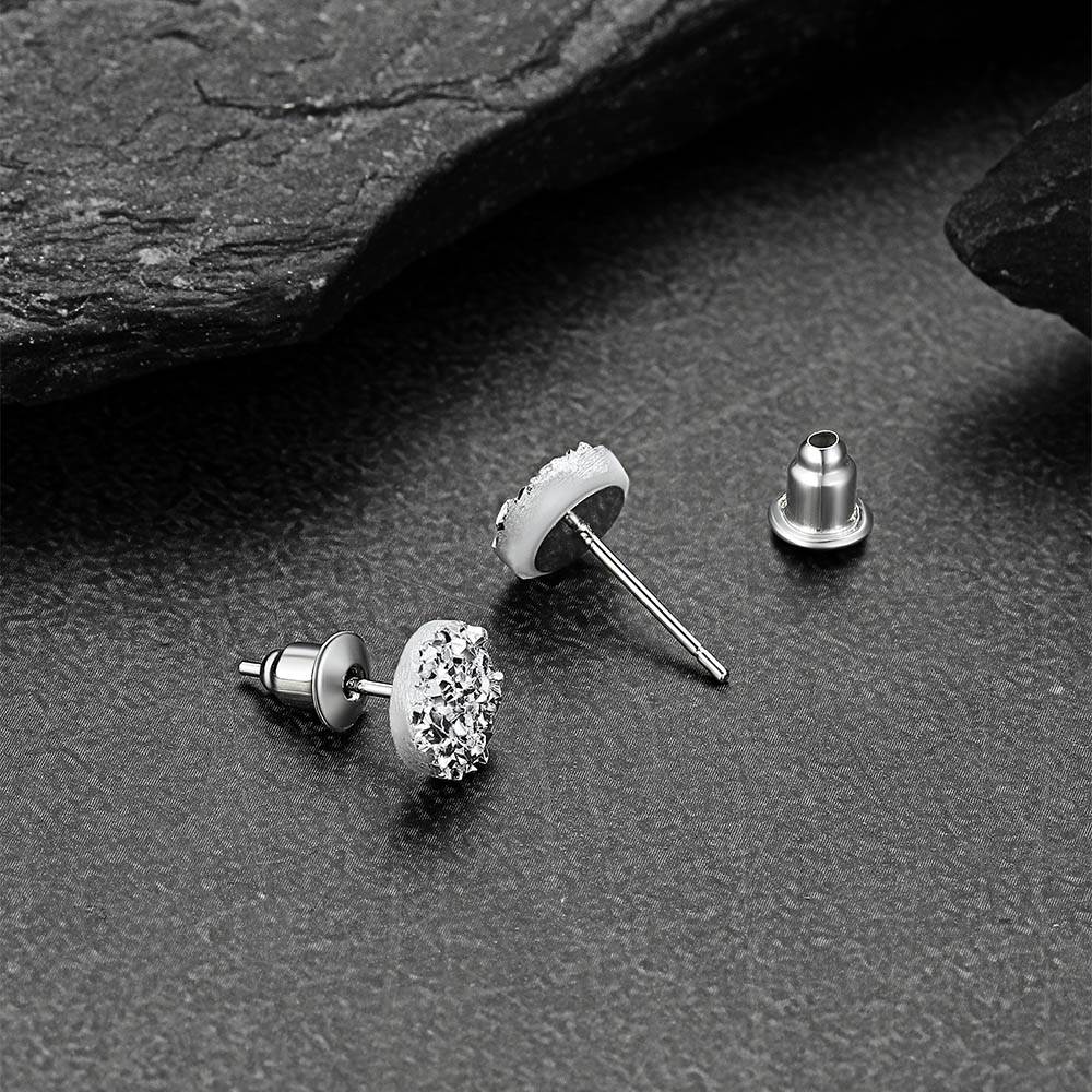 Diamond Stud Earrings in Silver