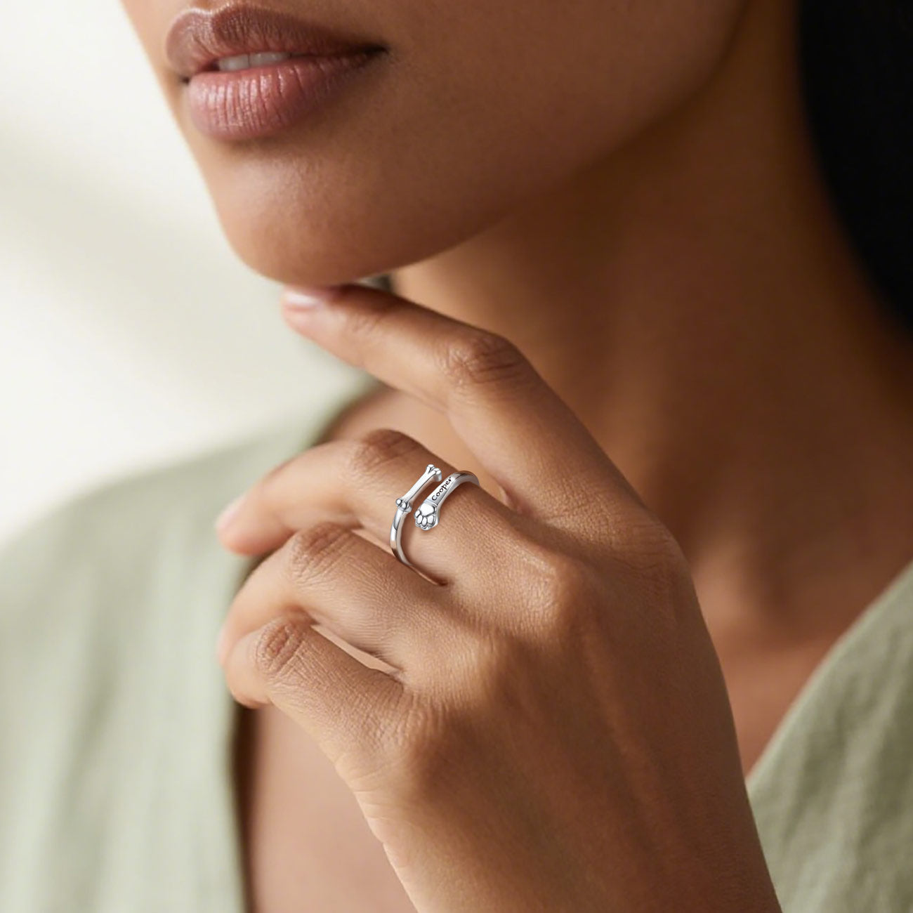 Dog Paw Ring for Women in 925 Sterling Silver