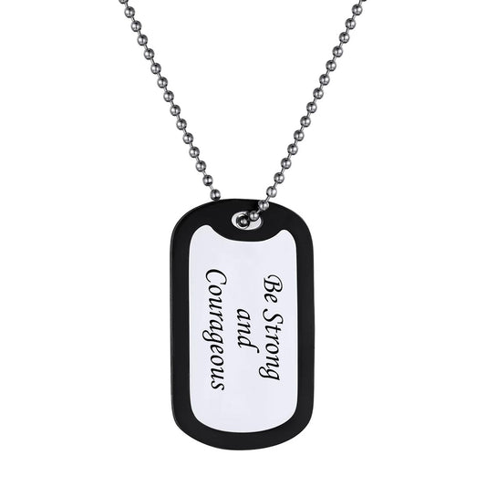 Double Sided Dog Tag Necklace for Men Women