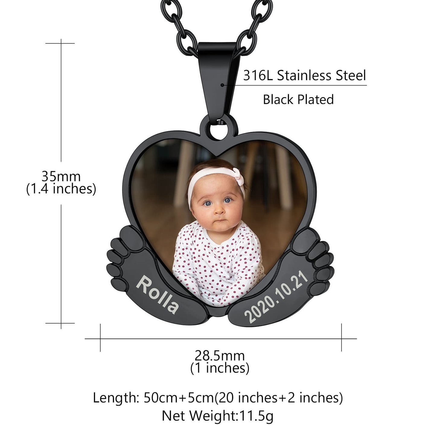 Engraved Photo Necklace