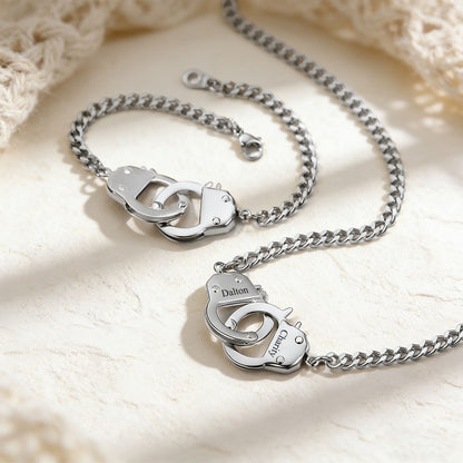 Engravable Handcuff Chain Bracelet