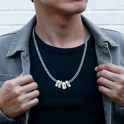 Engraved Charm Multi Name Necklace