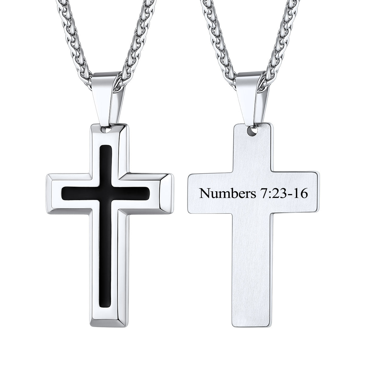 Engraved Dripping Oil Cross Necklace