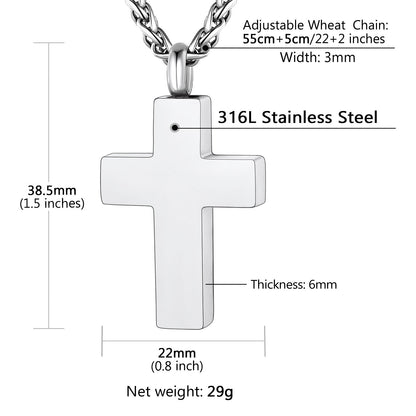 Engraved Latin Cross Urn Necklaces Dimension, Durable