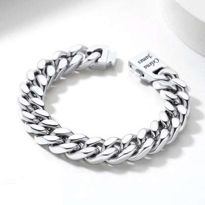 Engraved Mens Cuban Link Chain Bracelets