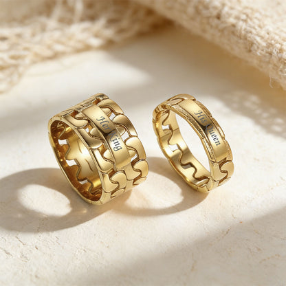 Engraving Cuban Rings in gold plated