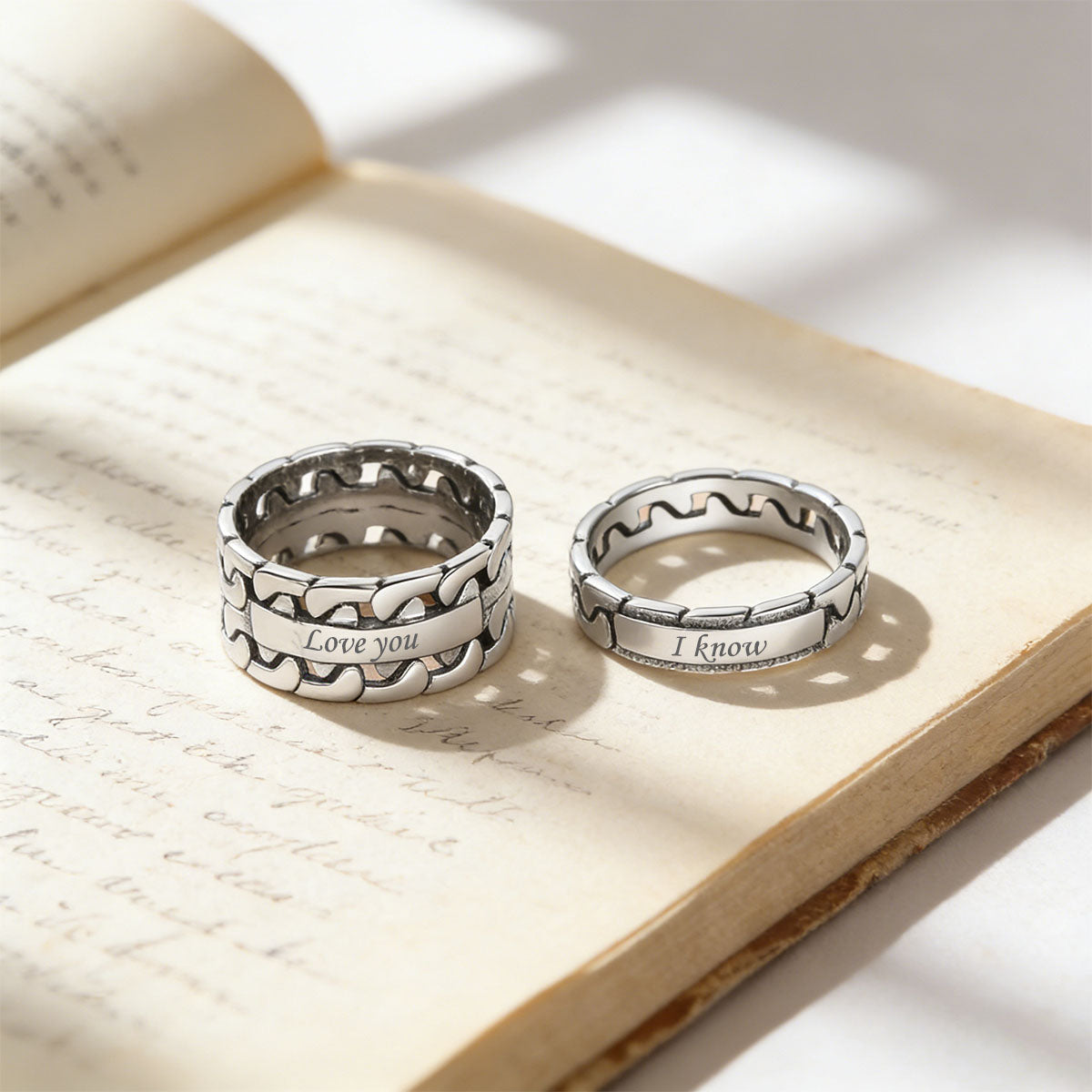 Engraving Cuban Rings in silver plated