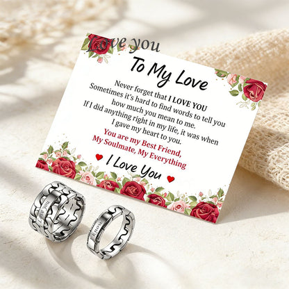 Engraving Cuban Rings with greeting card