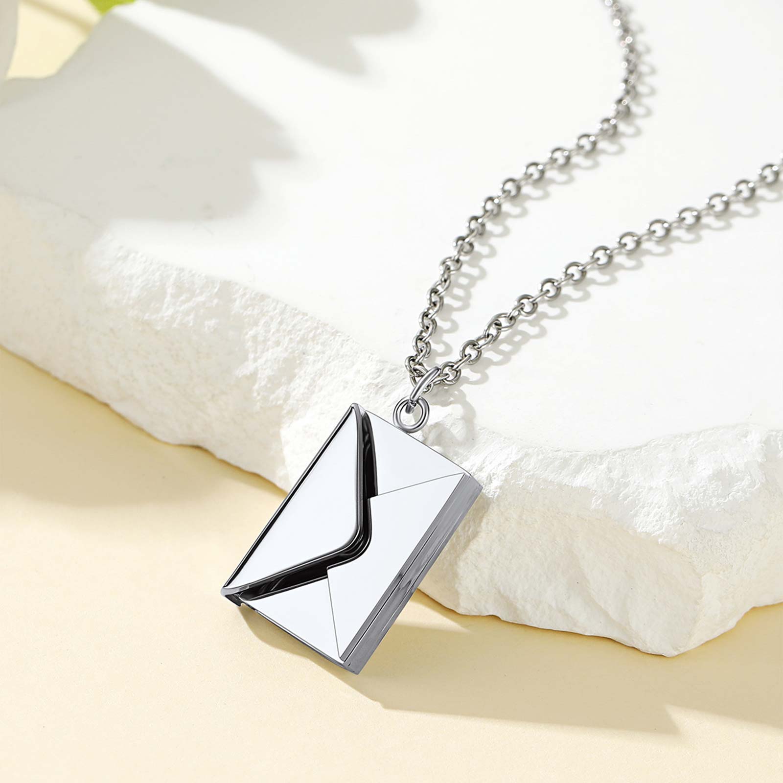 Personalized Envelope Locket Necklace With Custom Photo