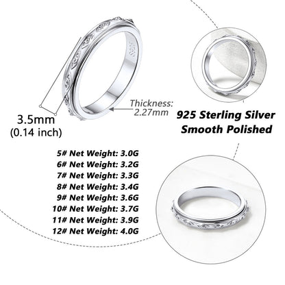 Evil Eye Anxiety Fidget Ring Dimension, Hypoallergenic