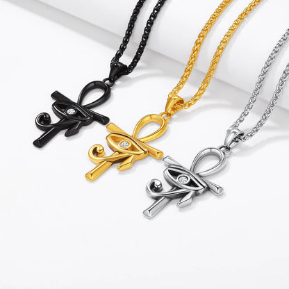 Eye of Horus Ankh Cross Necklace in different Color