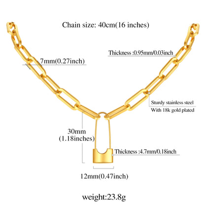 ⚡Flash Sale Padlock Choker Necklace in Stainless Steel