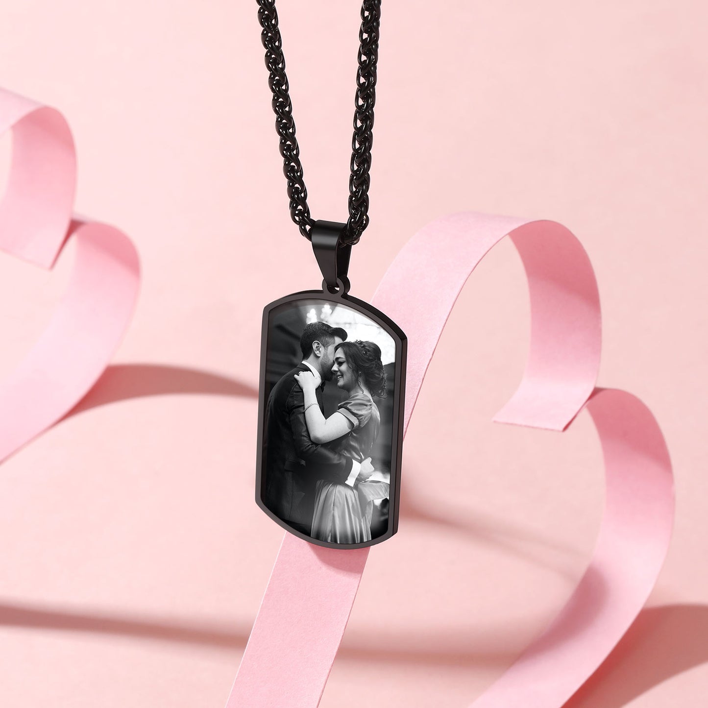 Personalized Dog Tag Picture Necklace for Men Women