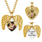 Customized Angel Wings Heart Picture Locket Necklace
