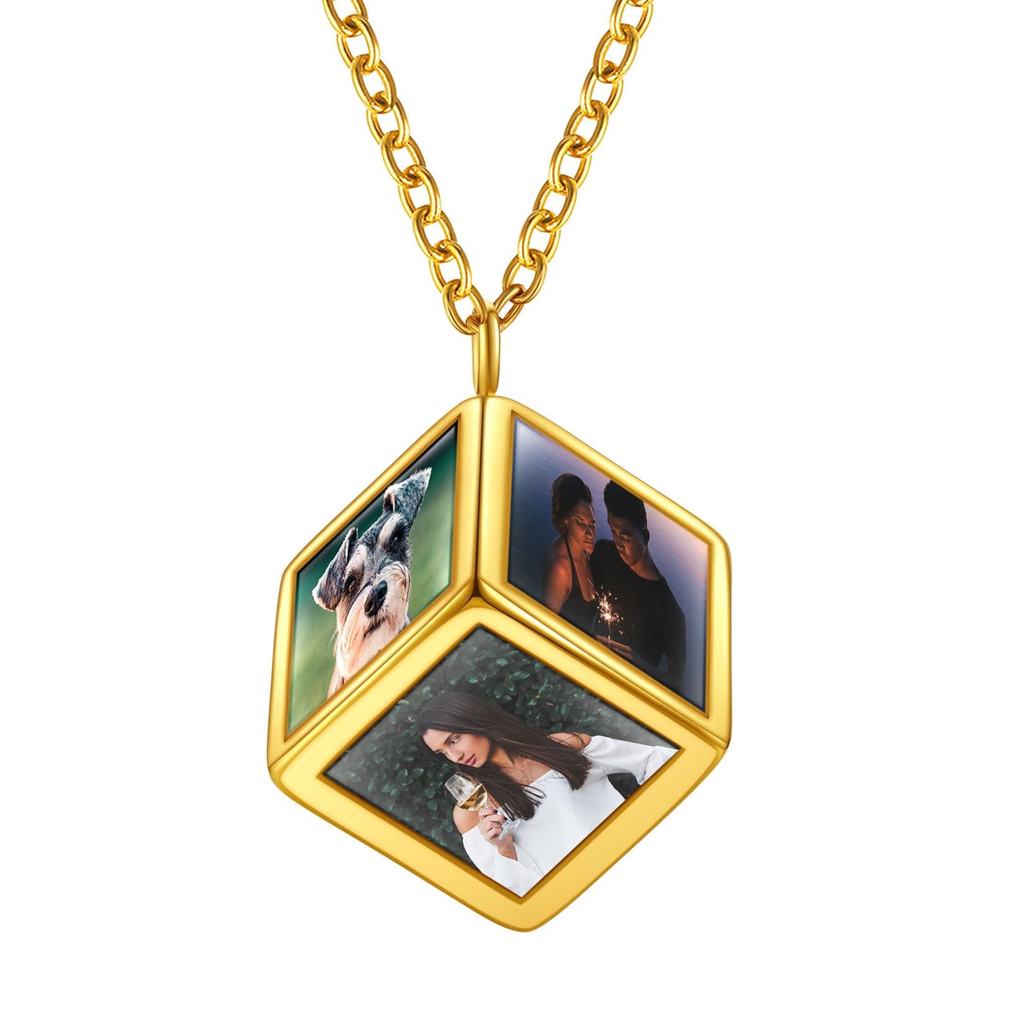 Custom Picture Necklace Gold
