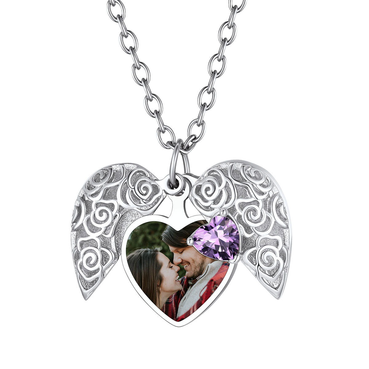 Personalized Birthstone Heart Locket Necklace