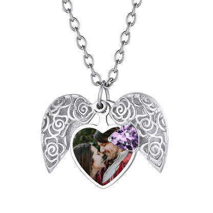 Personalized Birthstone Heart Locket Necklace