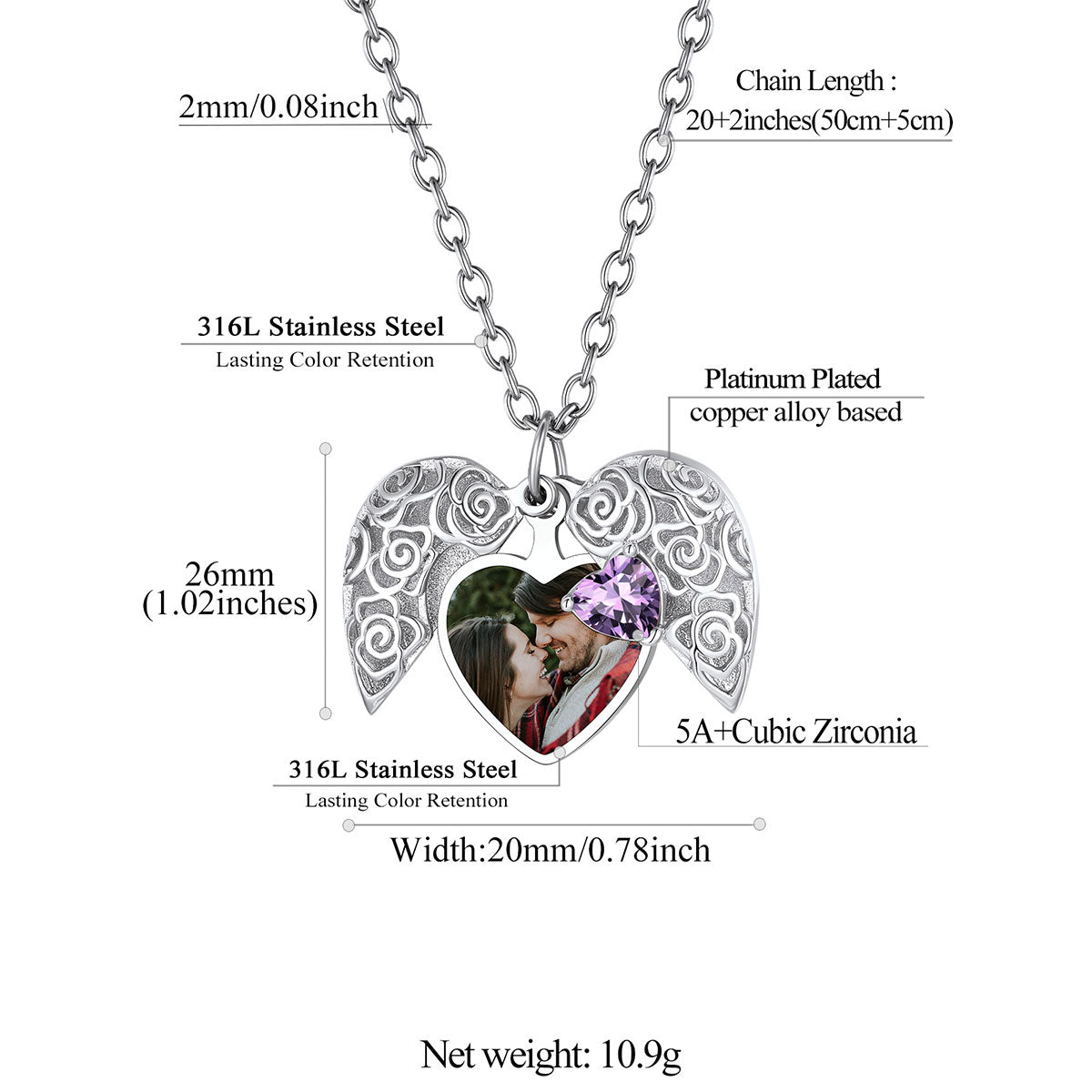 Personalized Birthstone Heart Locket Necklace