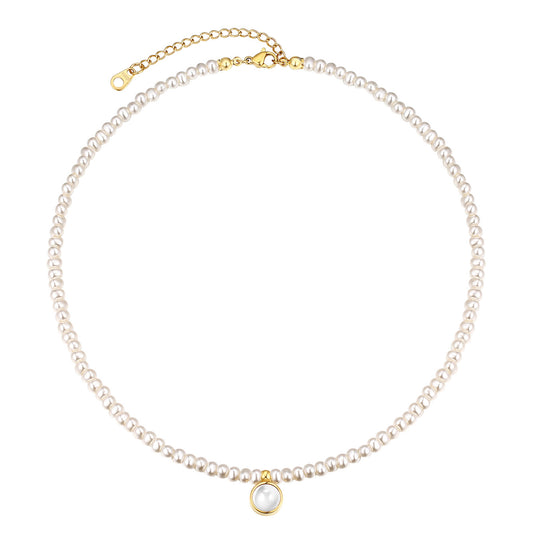 Baroque Pearl Necklace With Birthstone April