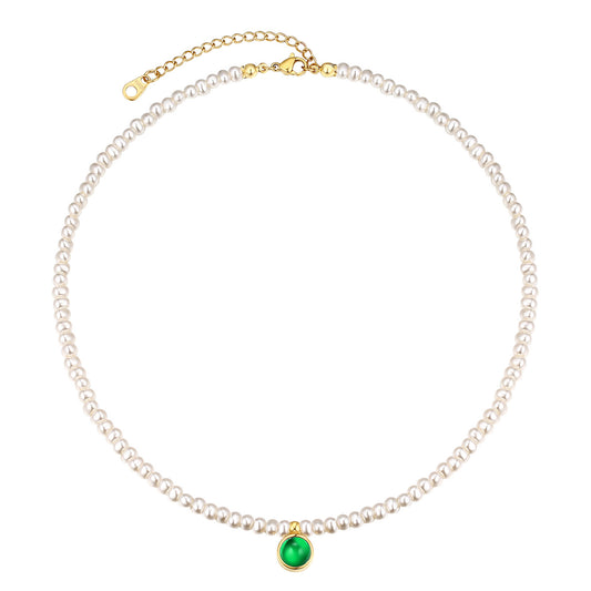 Baroque Pearl Necklace With Birthstone May