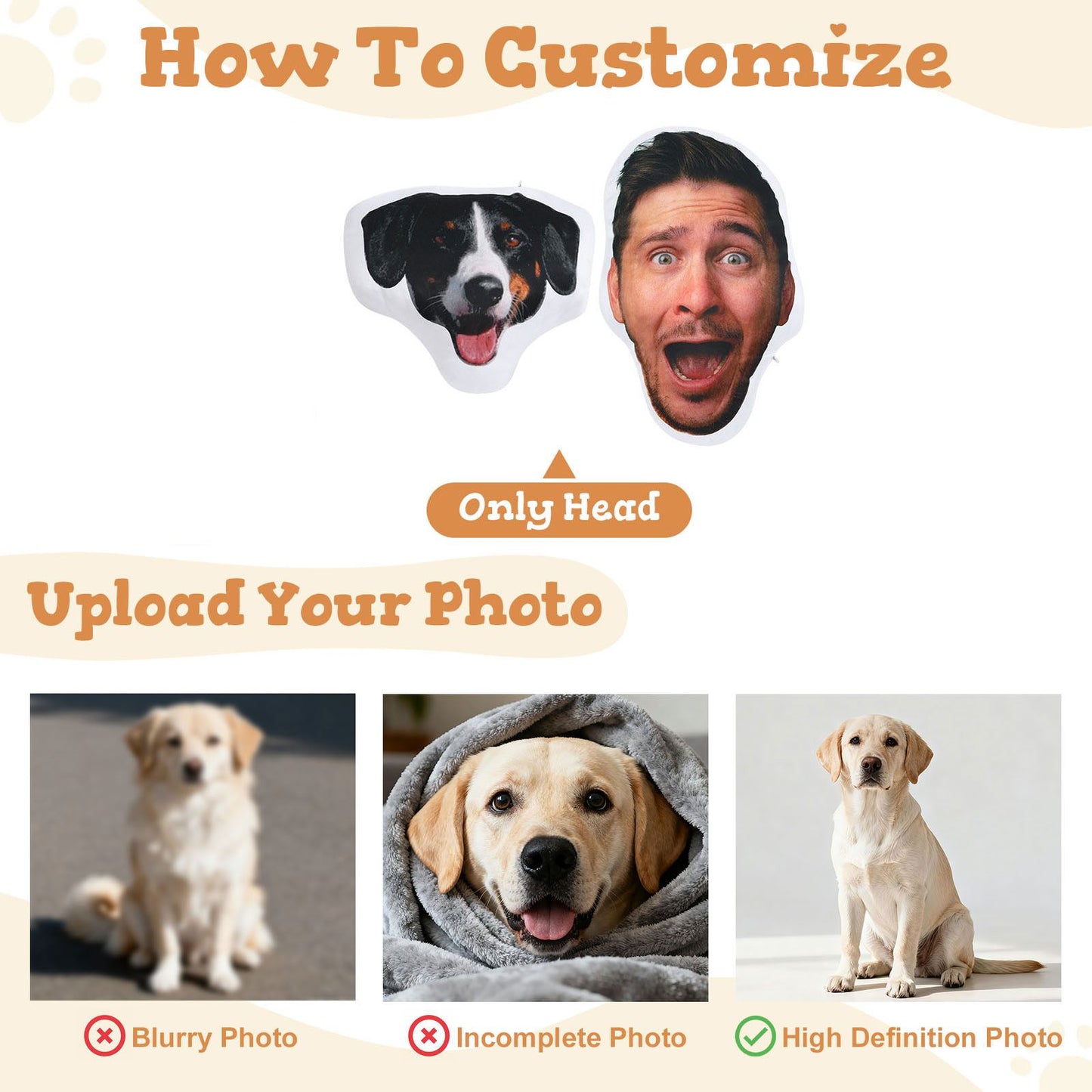 Face Pillow with Picture Double Side