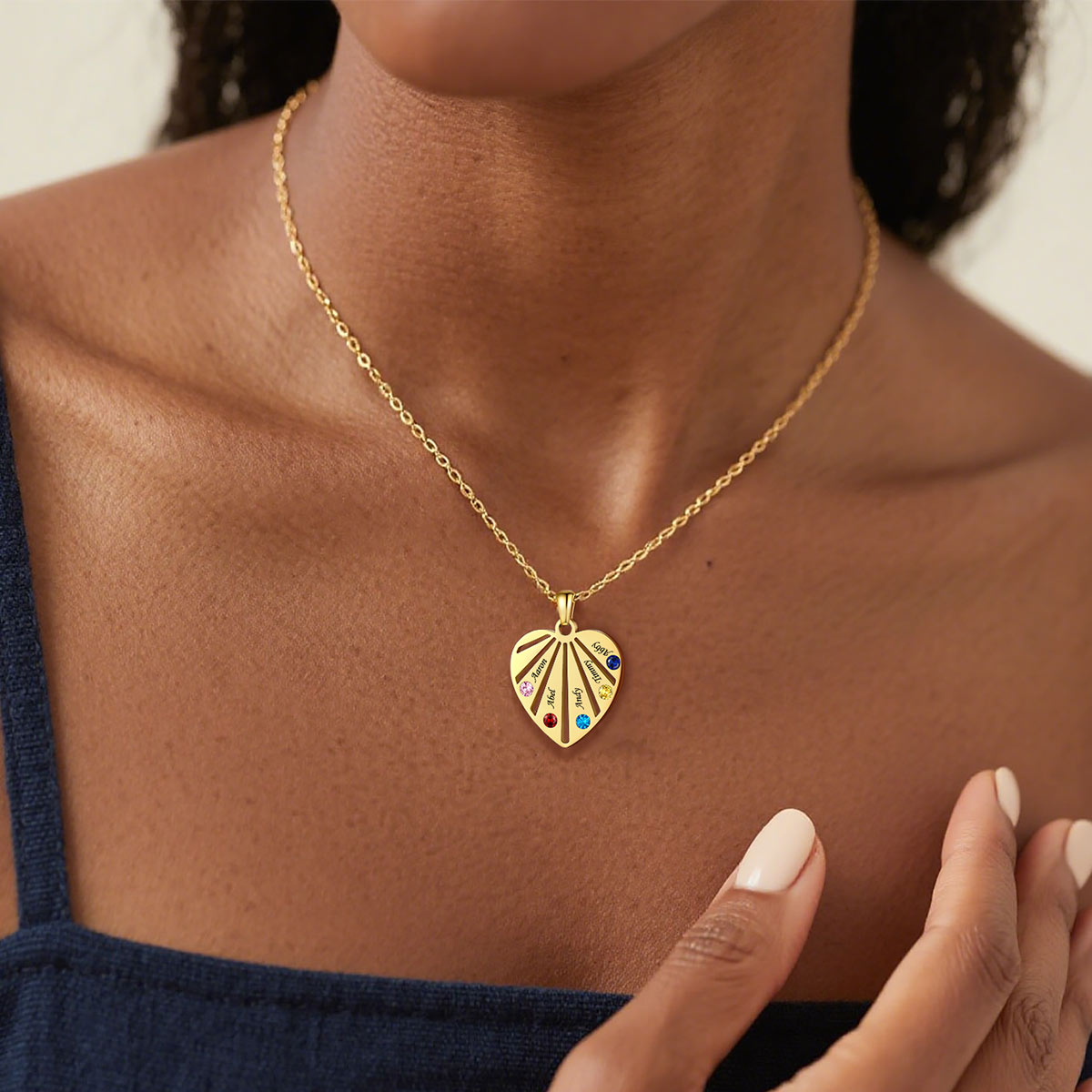 Family Birthstone Necklace for Women
