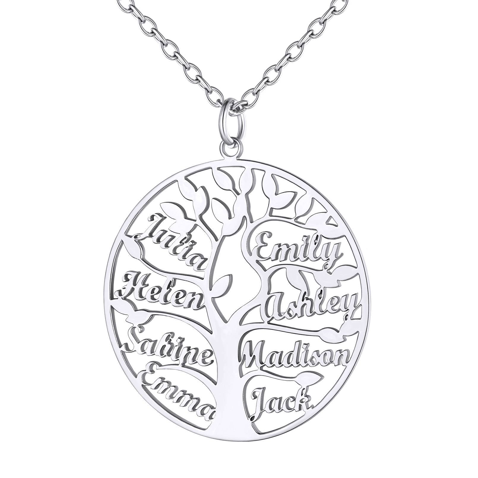 Family Tree of Life Necklaces 8 names