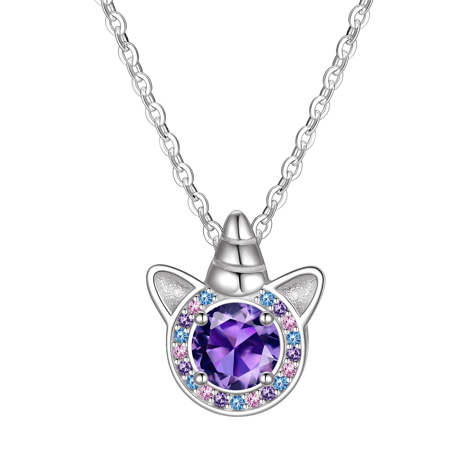 February Birthstone Unicorn Necklace