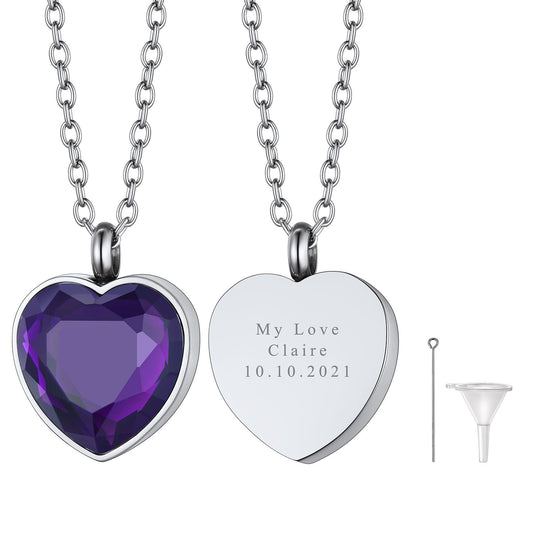 February Birthstone Urn Necklaces for Ashes