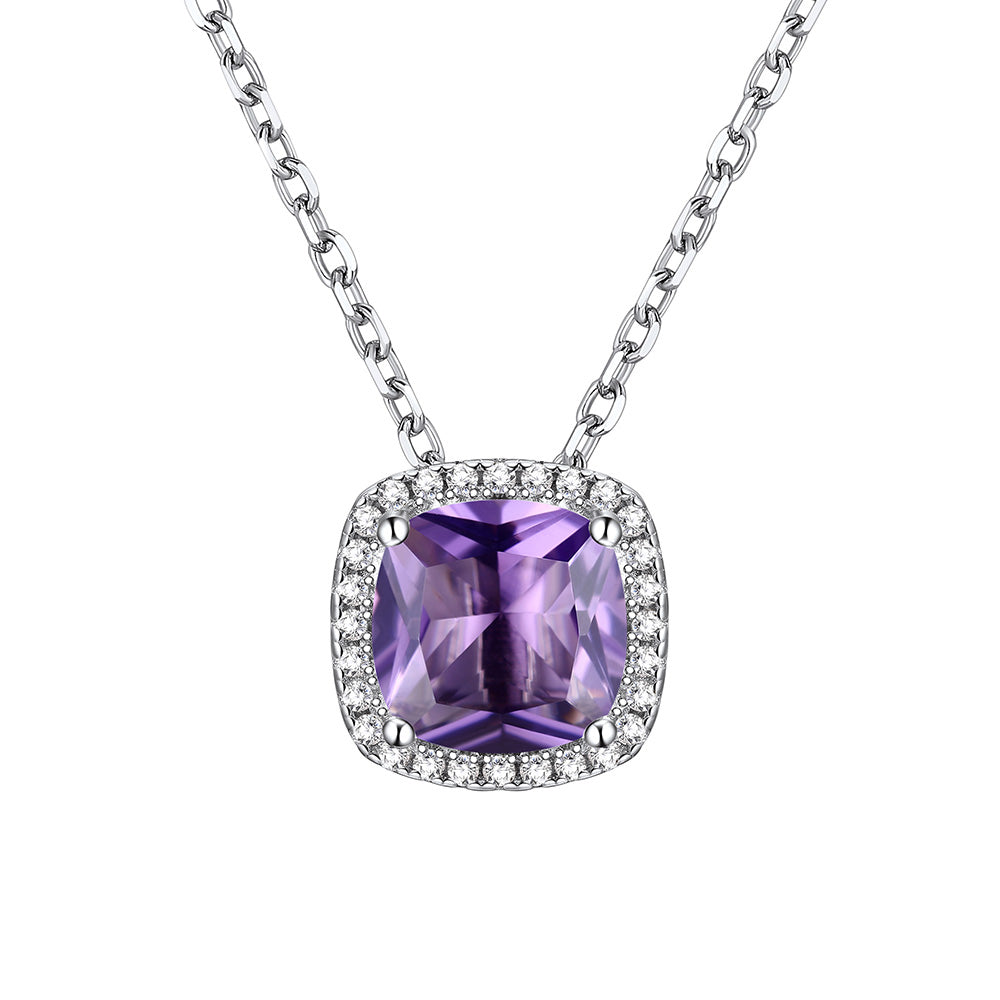 February Cushion Cut Necklace