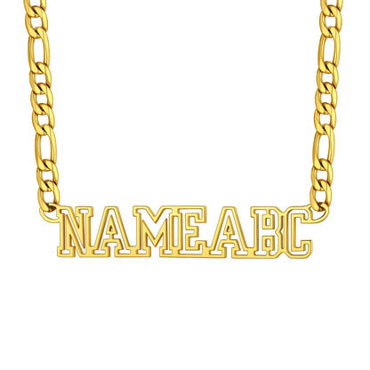 Figaro Chain Name Necklace Gold Plated