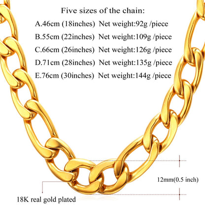 Figaro Chain Necklace in Gold Plated