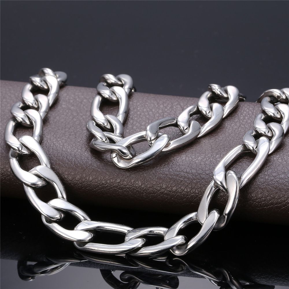 Figaro Chain Necklace in Steel