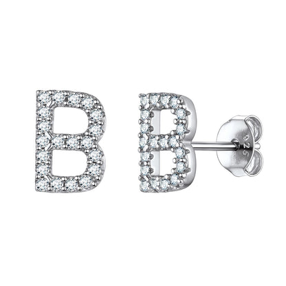 Flash Sale CZ Initial B Stud Earrings