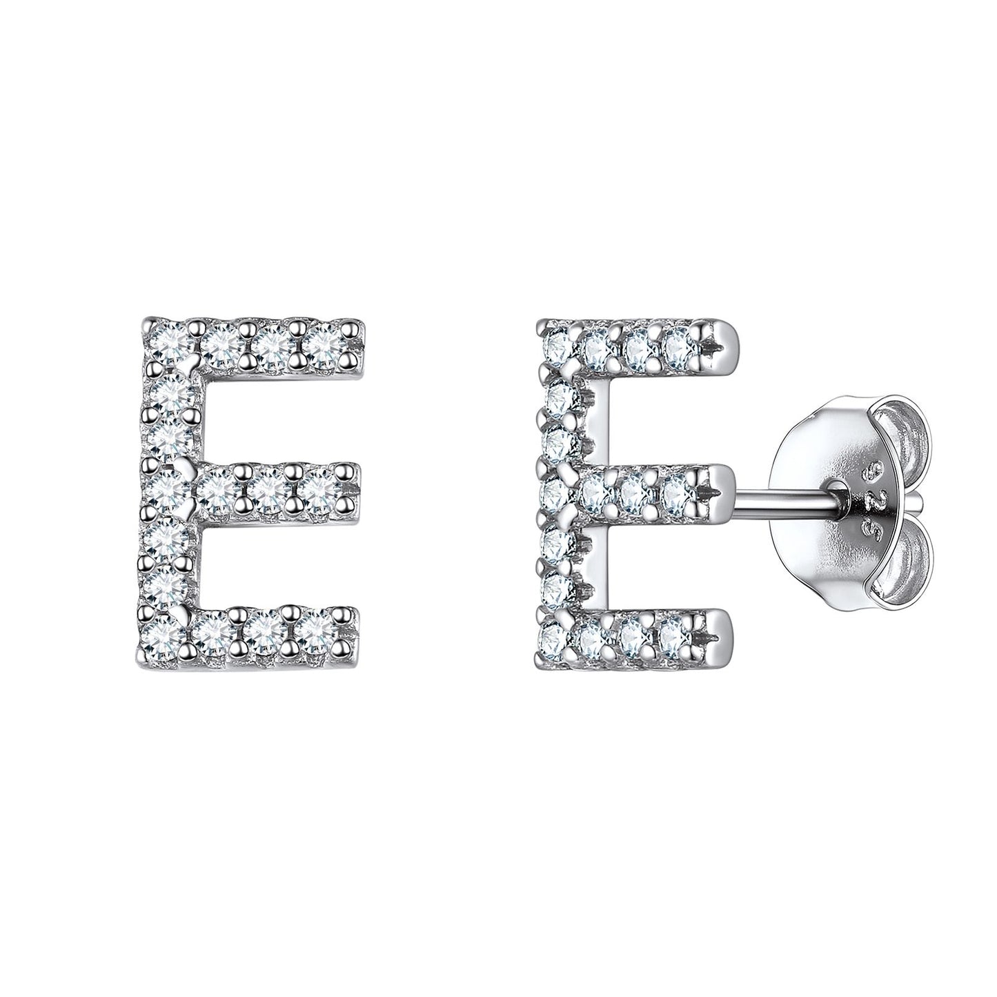 Flash Sale CZ Initial E Stud Earrings