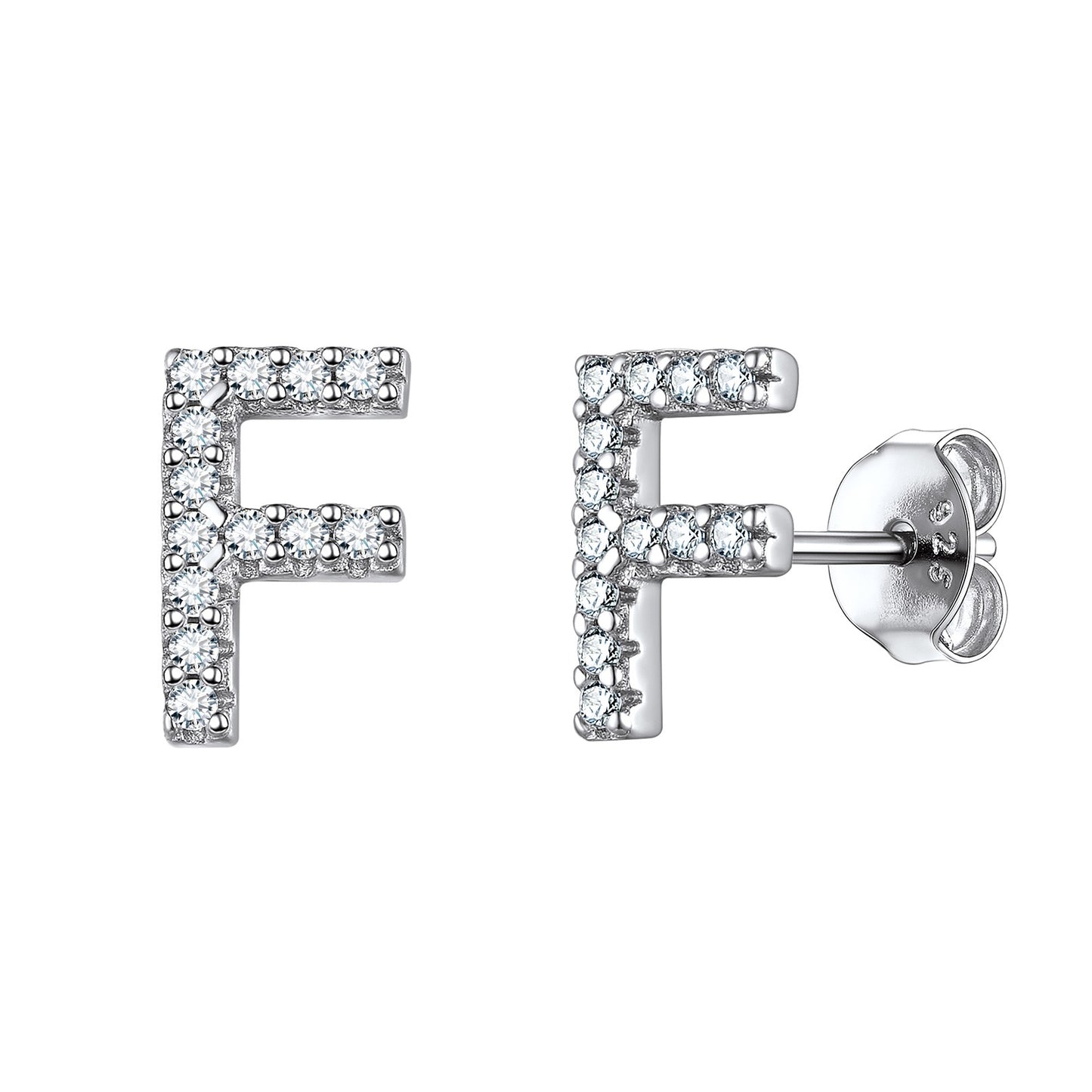 Flash Sale CZ Initial F Stud Earrings