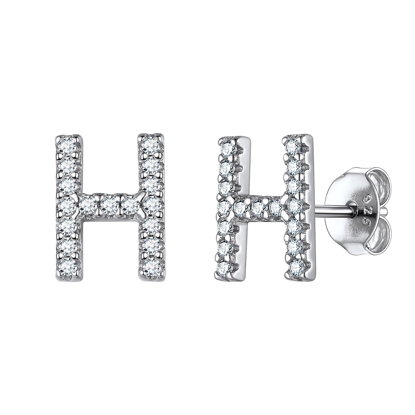Flash Sale CZ Initial H Stud Earrings