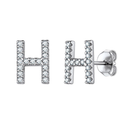 Flash Sale CZ Initial H Stud Earrings