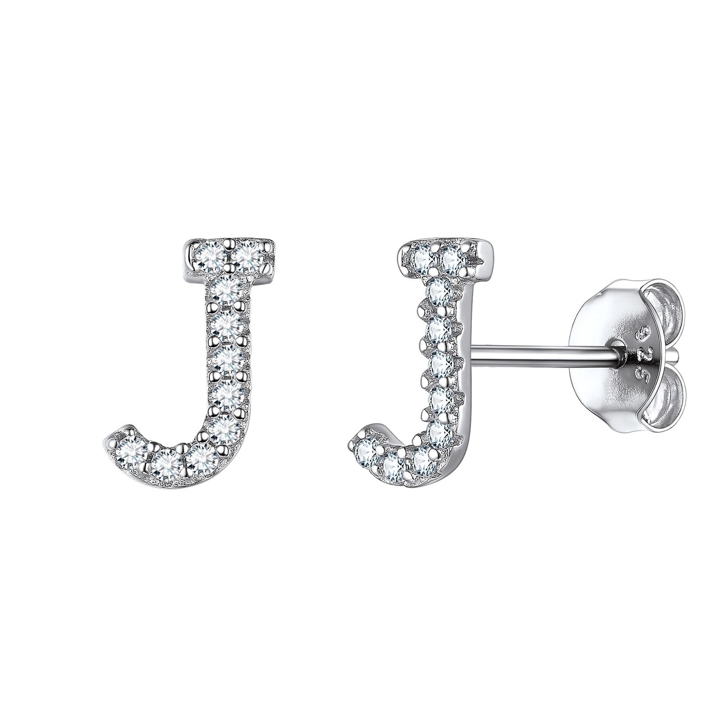 Flash Sale CZ Initial J Stud Earrings