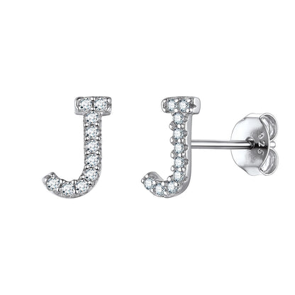 Flash Sale CZ Initial J Stud Earrings