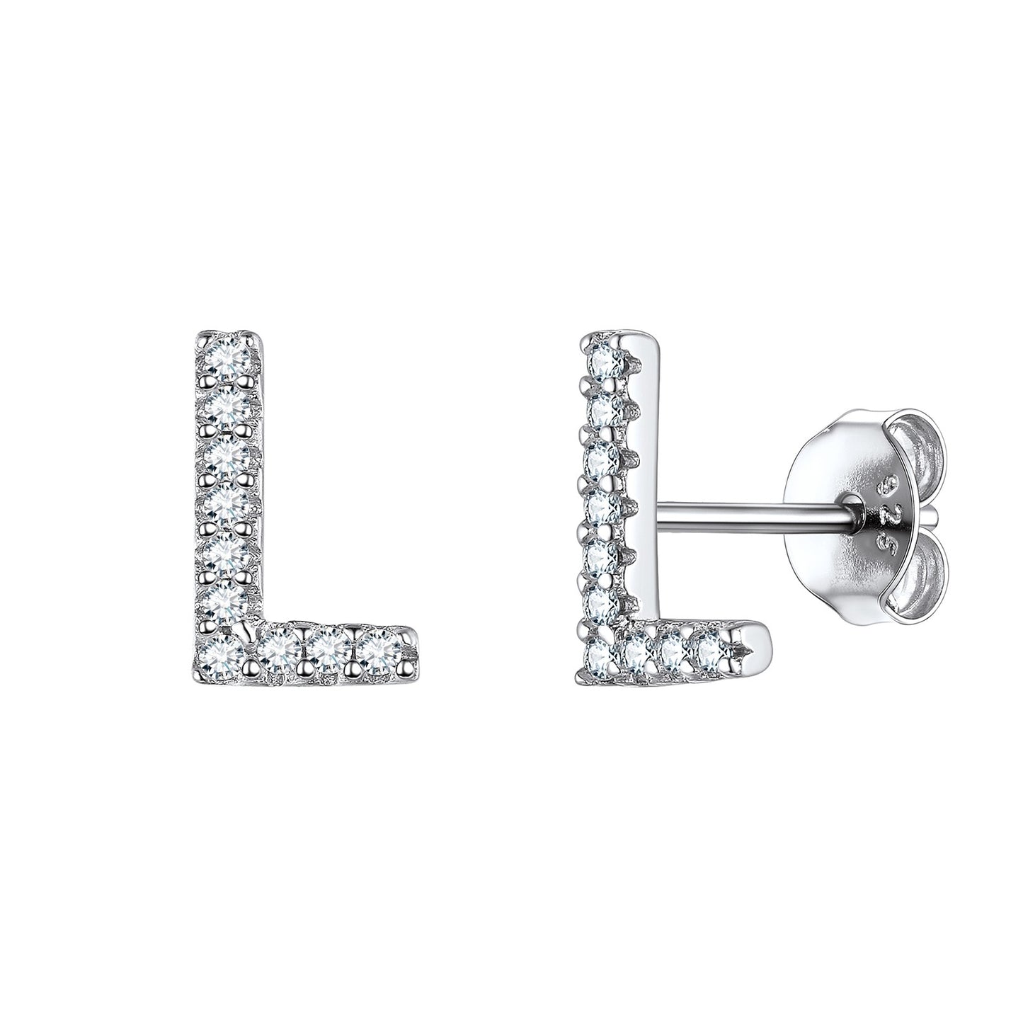Flash Sale CZ Initial L Stud Earrings