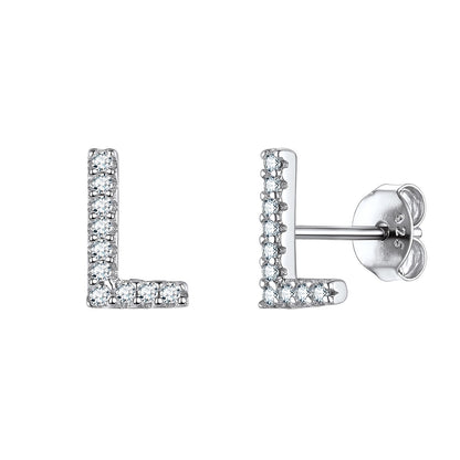 Flash Sale CZ Initial L Stud Earrings