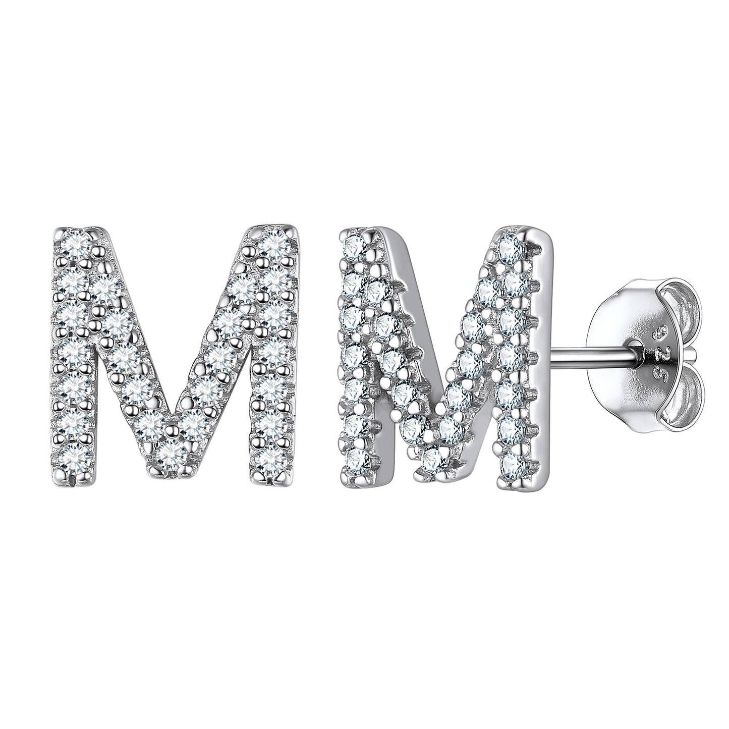 Flash Sale CZ Initial M Stud Earrings