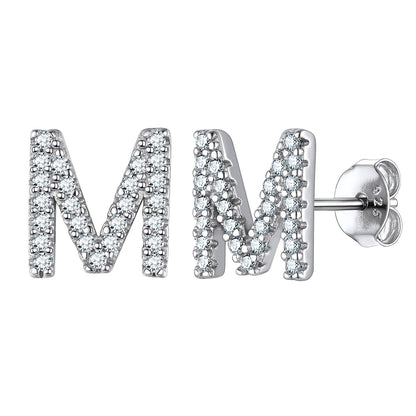 Flash Sale CZ Initial M Stud Earrings