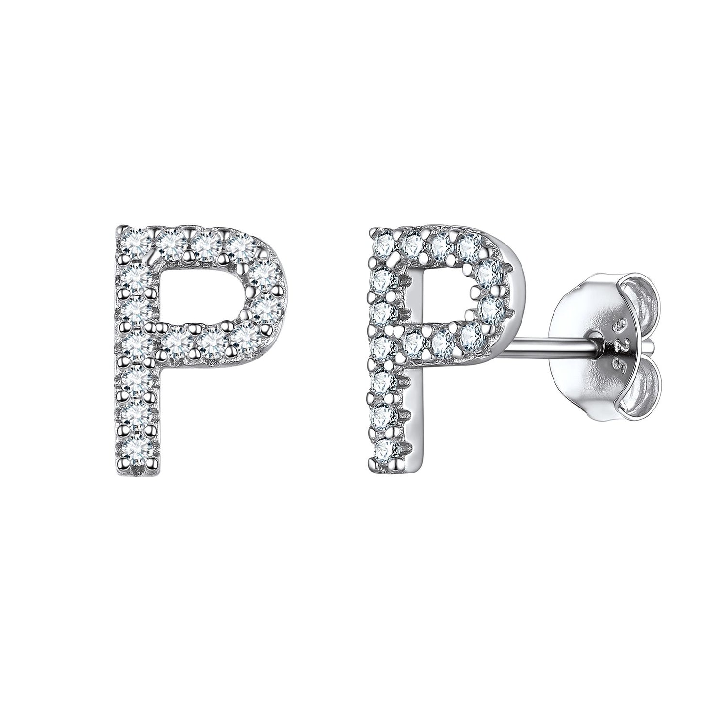 Flash Sale CZ Initial P Stud Earrings