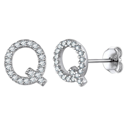 Flash Sale CZ Initial Q Stud Earrings