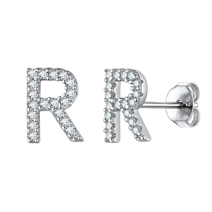 Flash Sale CZ Initial R Stud Earrings